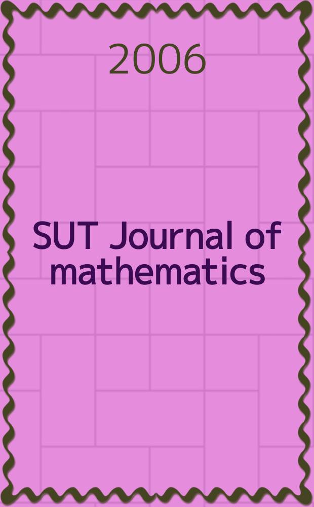 SUT Journal of mathematics : Formerly TRU mathematics. Vol.42, №2