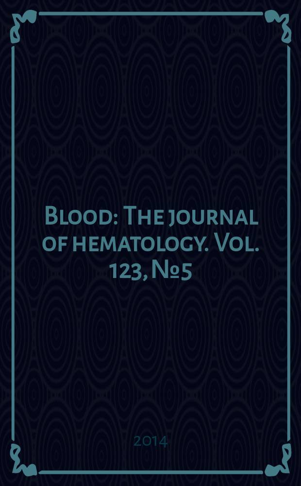 Blood : The journal of hematology. Vol. 123, № 5