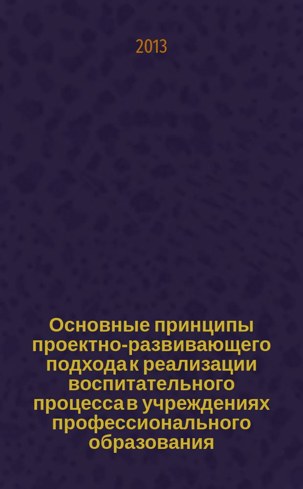 Основные принципы проектно-развивающего подхода к реализации воспитательного процесса в учреждениях профессионального образования (для работников системы профессионального образования) : информационно-аналитические материалы