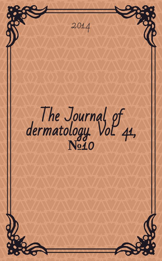 The Journal of dermatology. Vol. 41, № 10