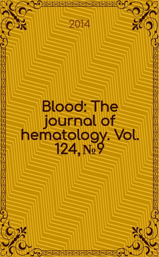 Blood : The journal of hematology. Vol. 124, № 9