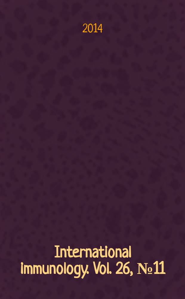 International immunology. Vol. 26, № 11