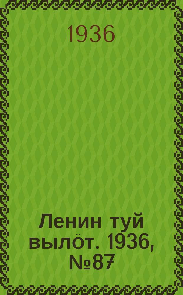Ленин туй вылöт. 1936, № 87(1385) (15 мая)