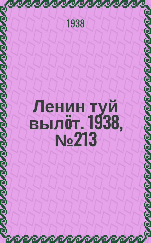 Ленин туй вылöт. 1938, № 213(1849) (20 окт.)
