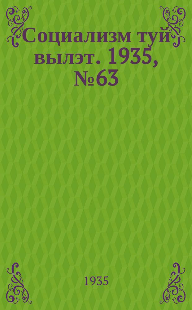 Социализм туй вылэт. 1935, № 63(263) (19 авг.)