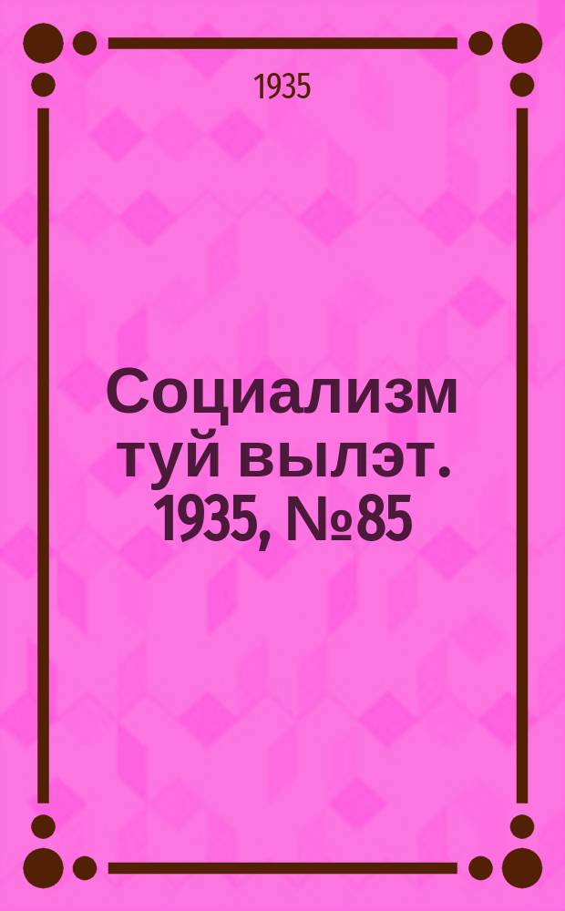 Социализм туй вылэт. 1935, № 85(285) (7 нояб.)