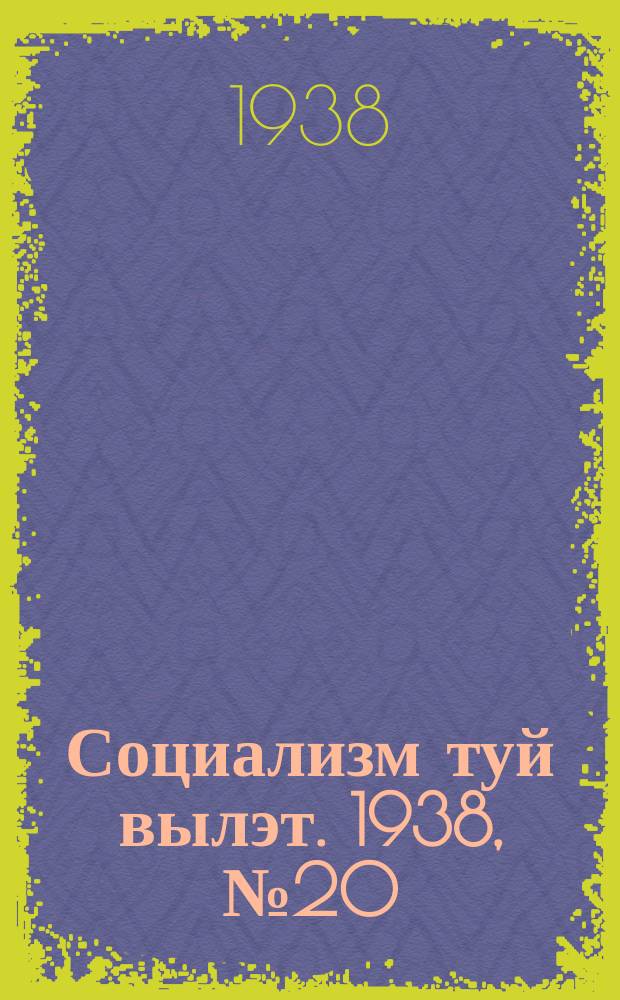 Социализм туй вылэт. 1938, № 20(453) (24 марта)