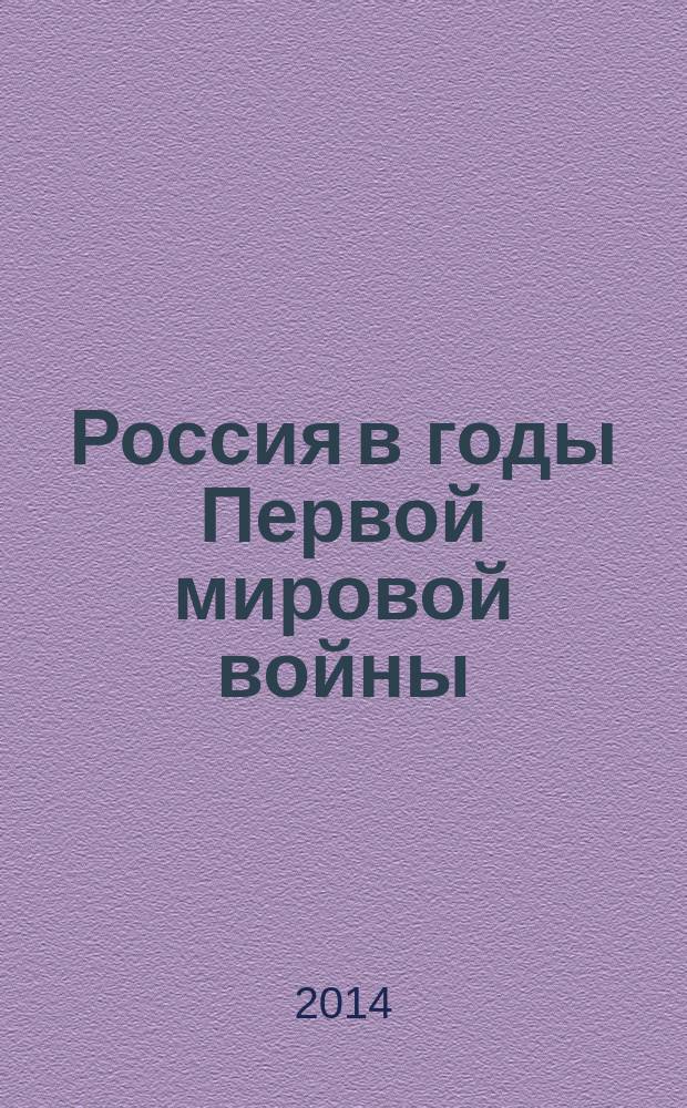 Россия в годы Первой мировой войны: экономическое положение, социальные процессы, политический кризис : к 100-летию начала Первой мировой войны