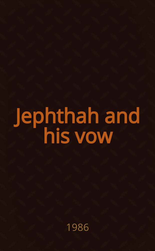 Jephthah and his vow
