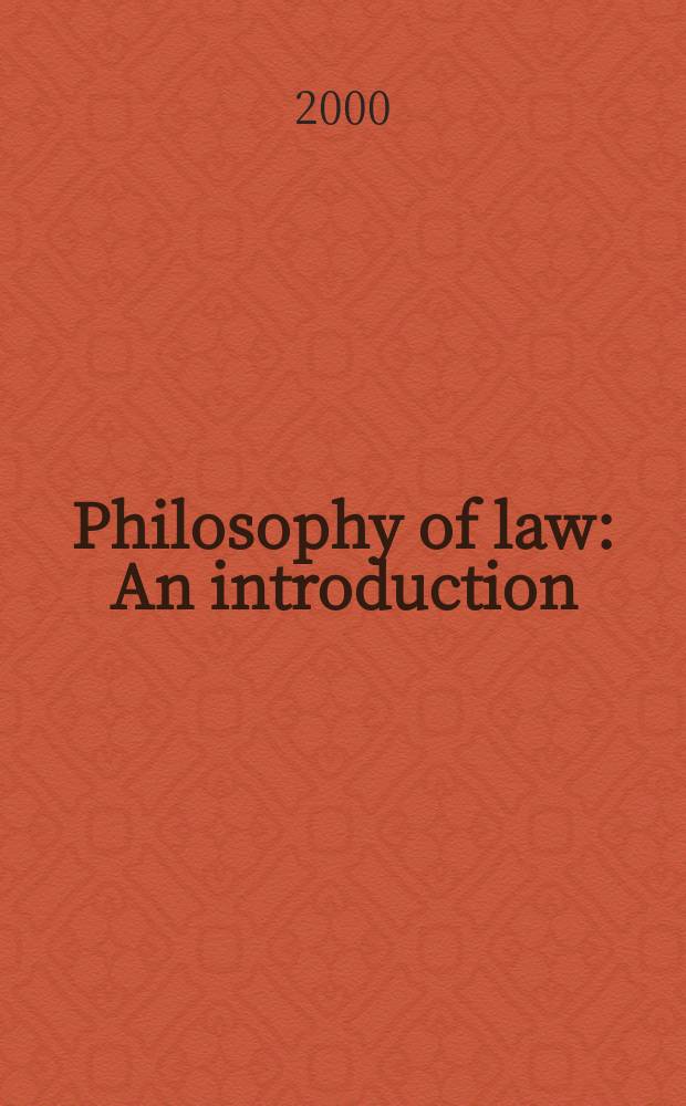 Philosophy of law : An introduction