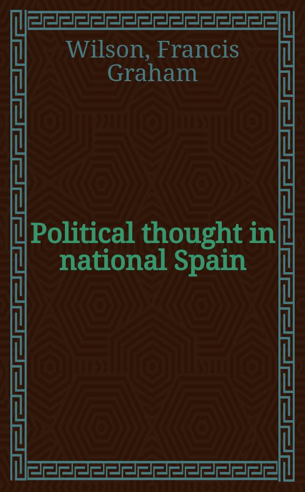 Political thought in national Spain