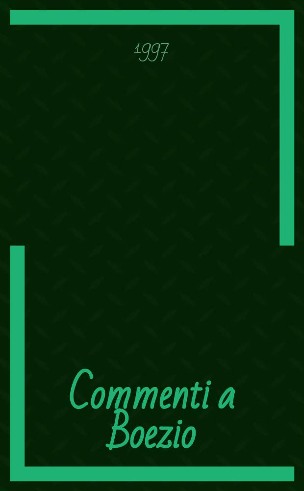 Commenti a Boezio