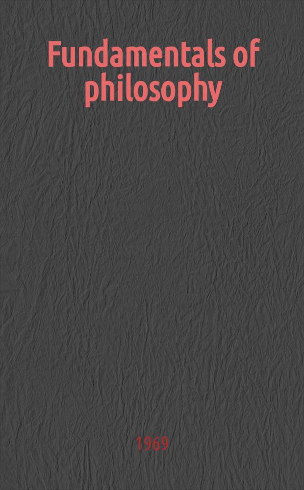 Fundamentals of philosophy