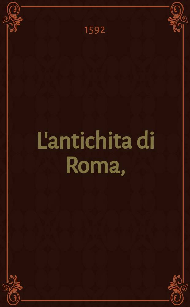 L'antichita di Roma,
