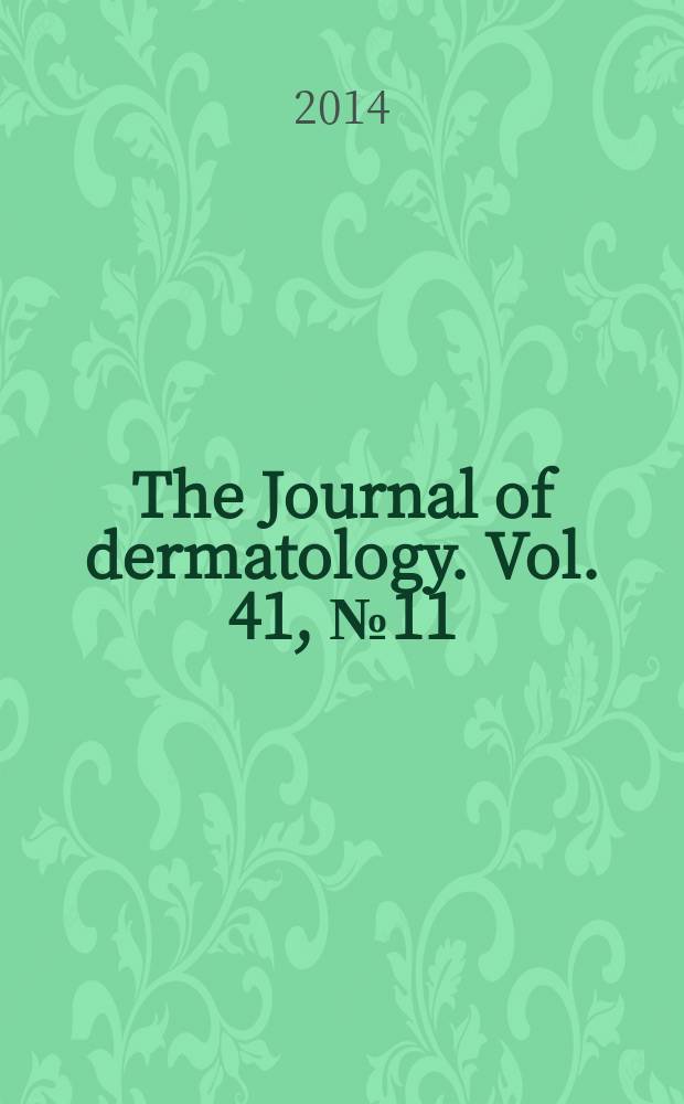 The Journal of dermatology. Vol. 41, № 11