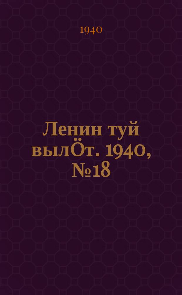 Ленин туй вылöт. 1940, № 18(2184) (26 янв.)