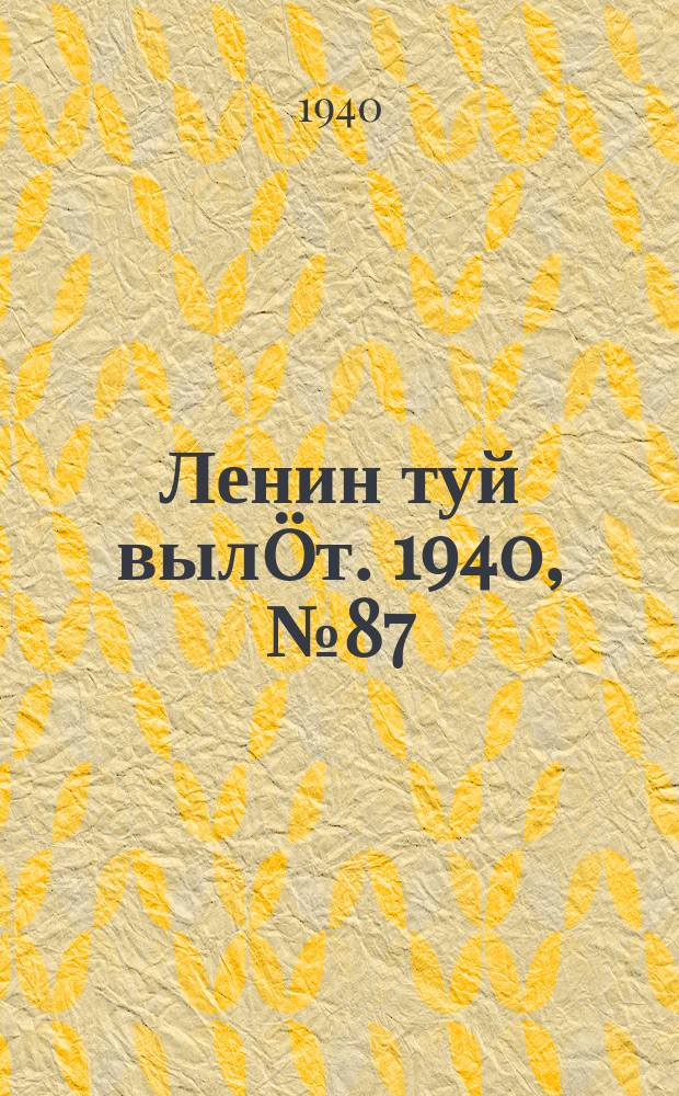 Ленин туй вылöт. 1940, № 87(2253) (1 мая)