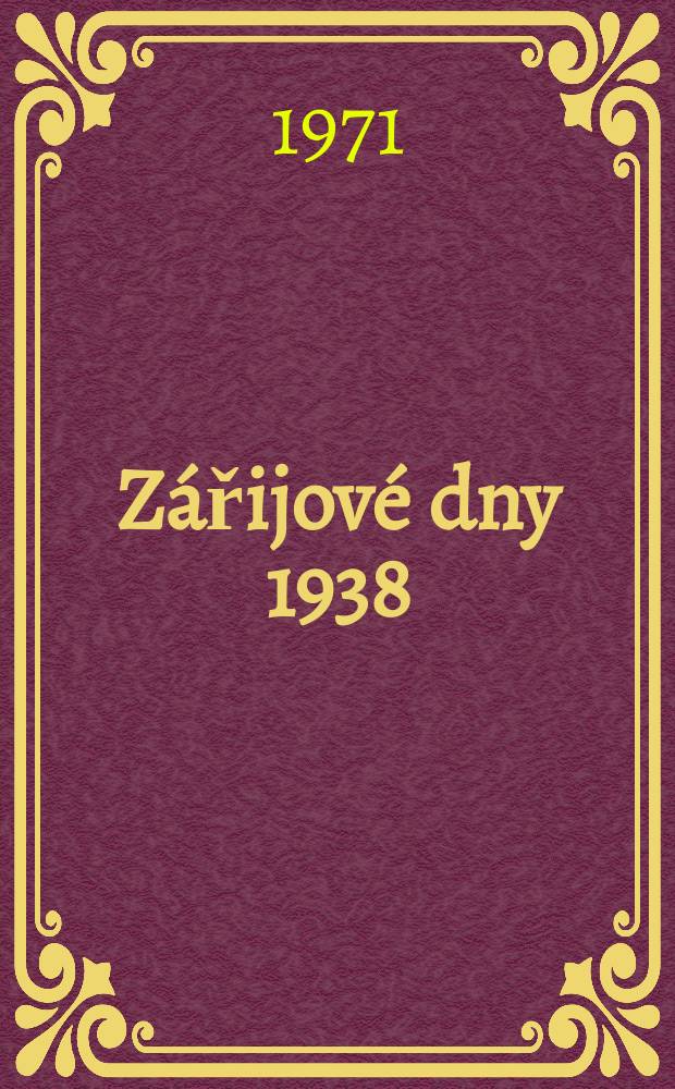 Zářijové dny 1938
