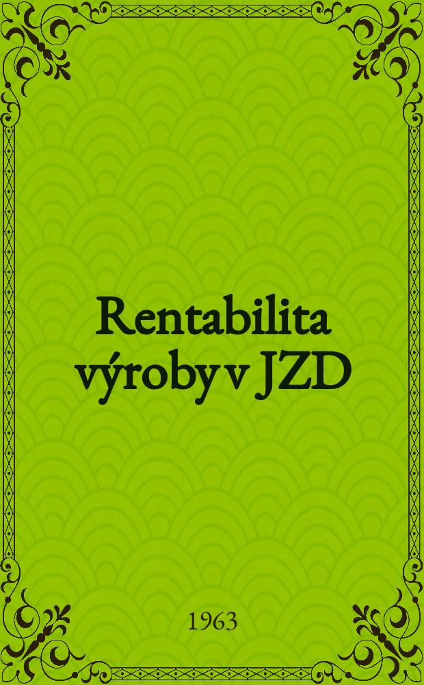 Rentabilita výroby v JZD