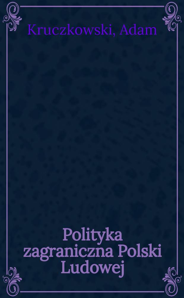 Polityka zagraniczna Polski Ludowej