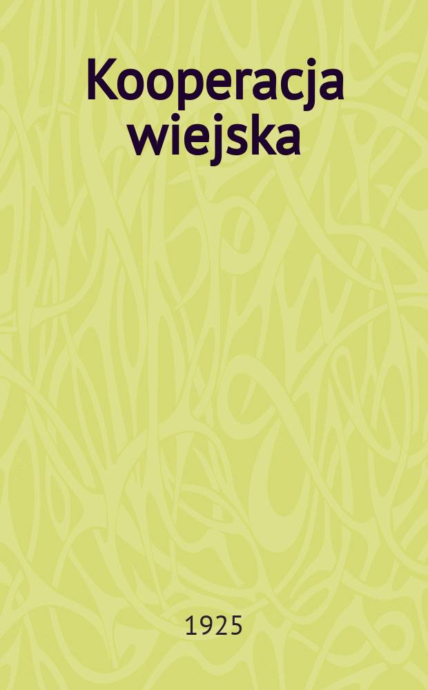 Kooperacja wiejska
