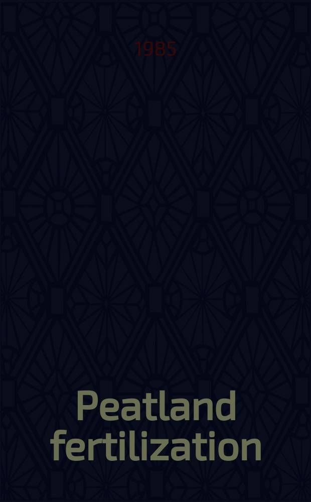 Peatland fertilization : Short-term chem. effects of runoff water