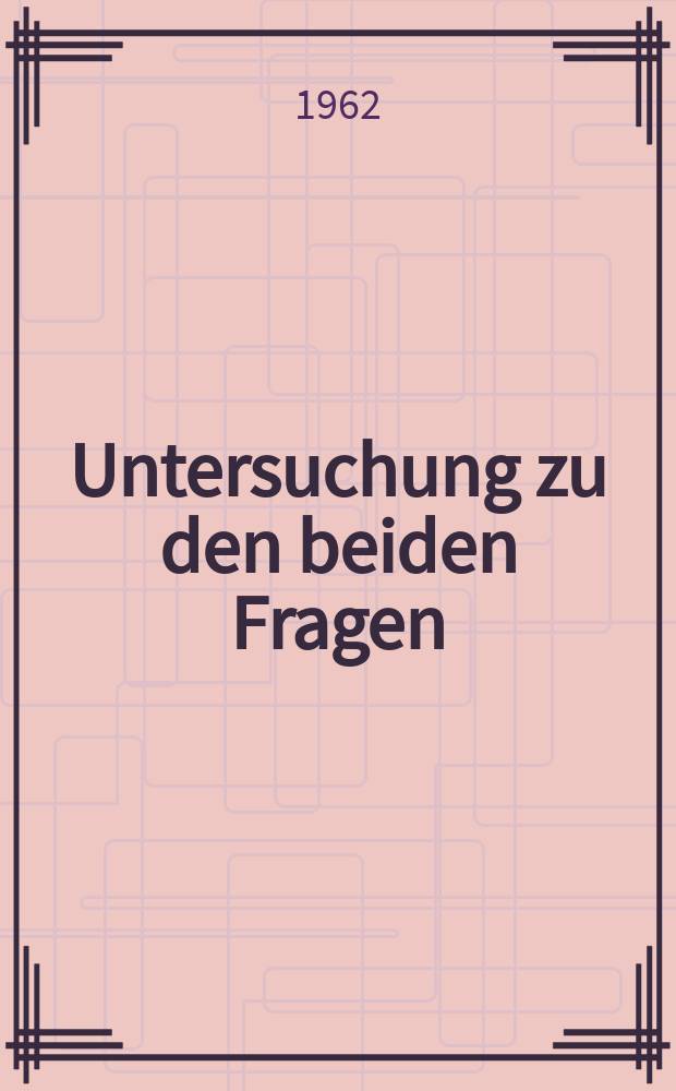Untersuchung zu den beiden Fragen: übt Meprobamat eine beruhigende Wirkung aus, und ist es unter klinischen Bedingungen ein gutes Schlafmittel? : Inaug.-Diss. ... der ... Med. Fakultät der ... Univ. Bonn