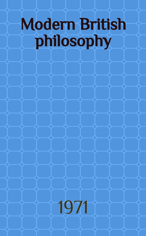 Modern British philosophy