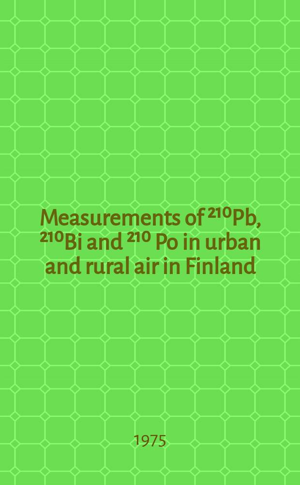 Measurements of ²¹⁰Pb, ²¹⁰Bi and ²¹⁰ Po in urban and rural air in Finland