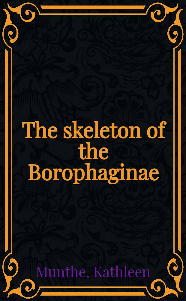 The skeleton of the Borophaginae (Carnivora, Canidæ) : Morphology a. function