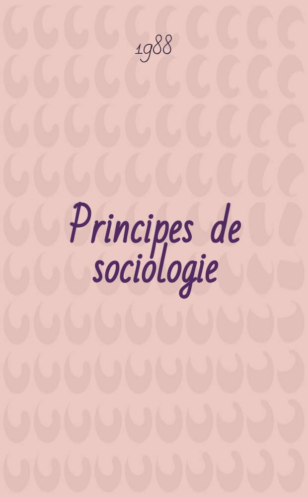 Principes de sociologie