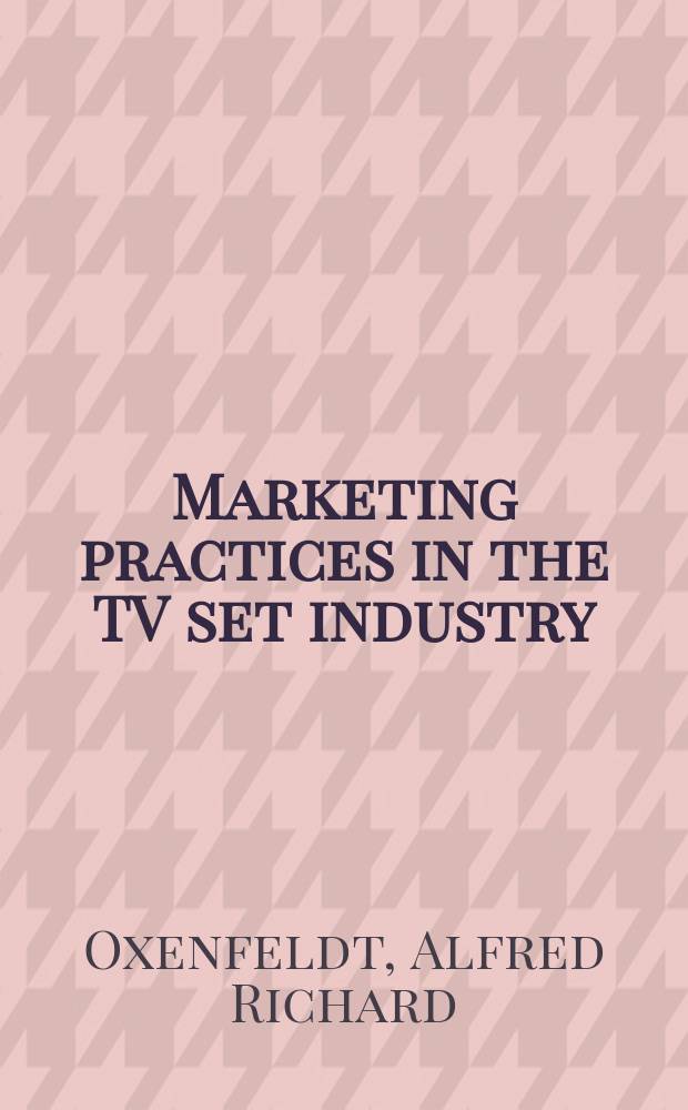 Marketing practices in the TV set industry