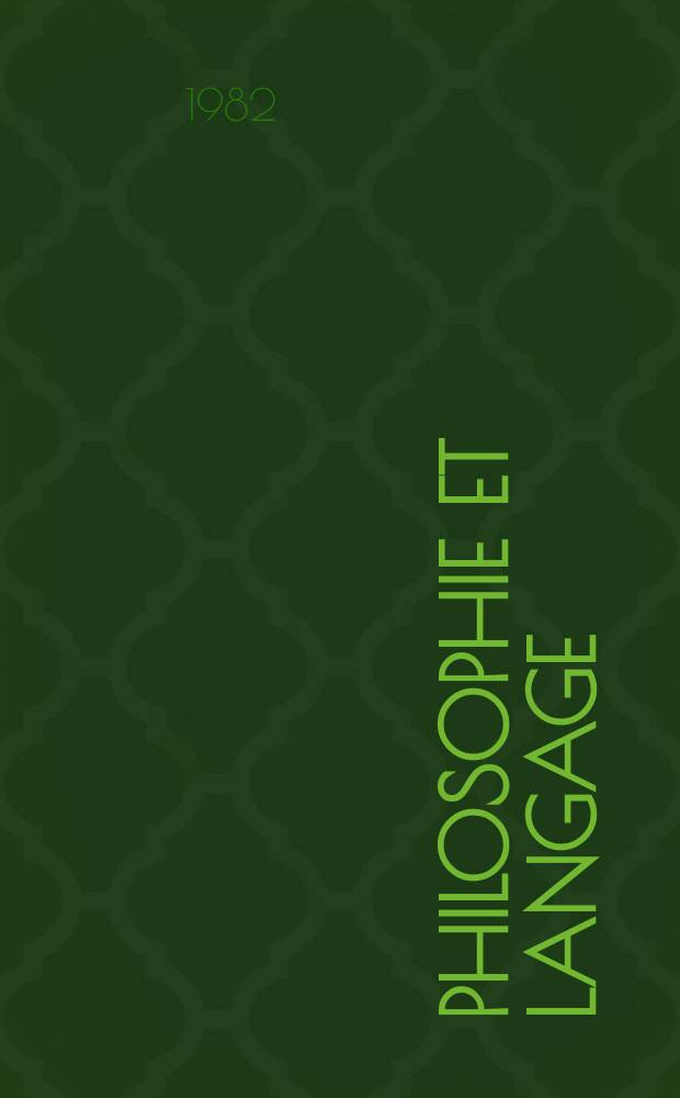 Philosophie et langage