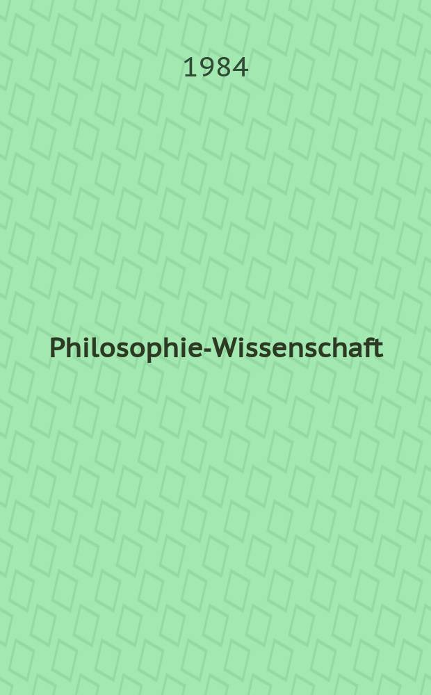 Philosophie-Wissenschaft