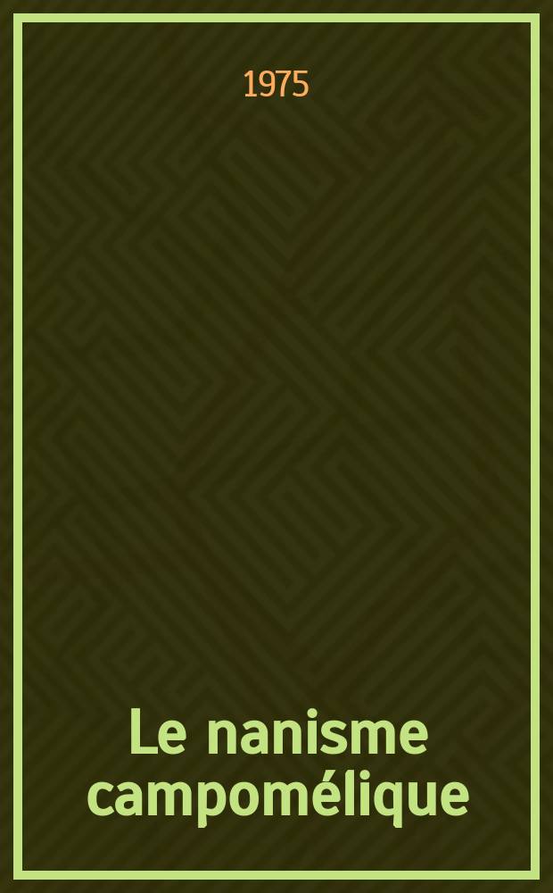 Le nanisme campomélique : À propos d'un cas : Thèse ..