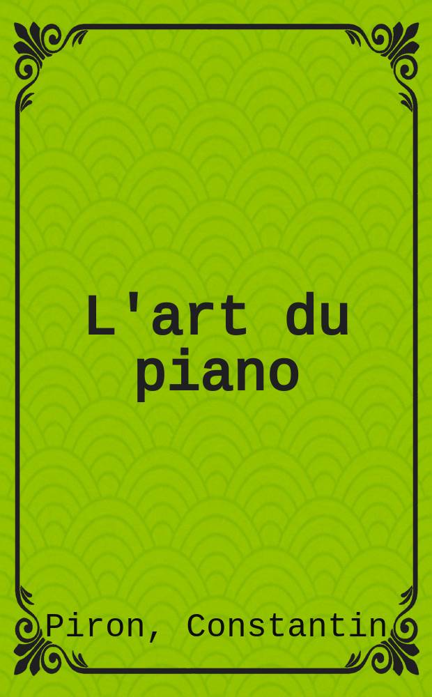 L'art du piano