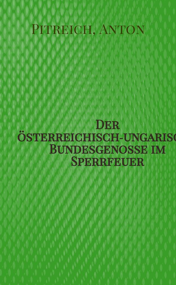 Der österreichisch-ungarische Bundesgenosse im Sperrfeuer