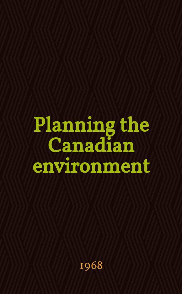 Planning the Canadian environment