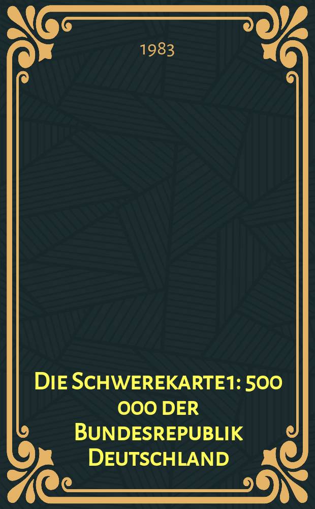 Die Schwerekarte 1 : 500 000 der Bundesrepublik Deutschland (Bouguer-Anomalien), Blatt Nord