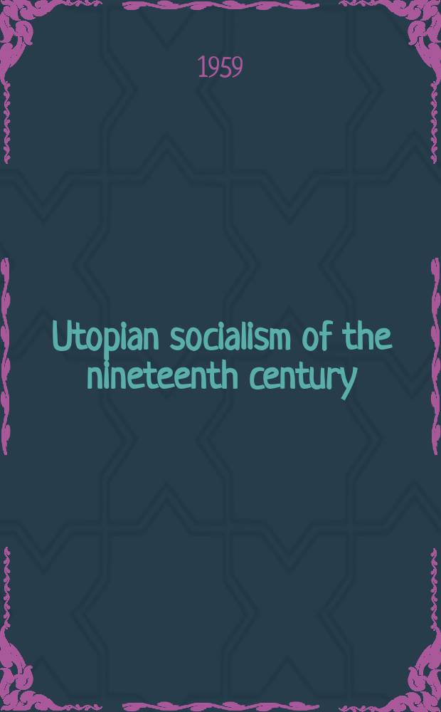 Utopian socialism of the nineteenth century