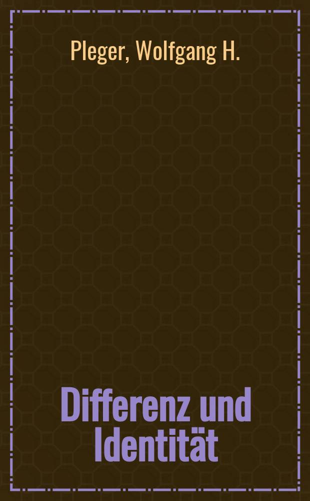 Differenz und Identität : Die Transformation der philos. Anthropologie im 20. Jh