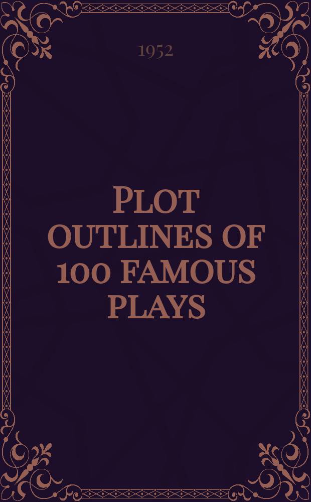 Plot outlines of 100 famous plays : Incl. the most popul. works of Amer. a. Europ. auth.