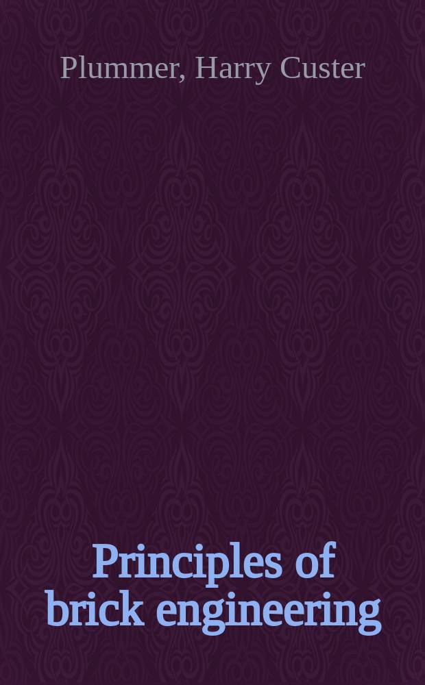 Principles of brick engineering : Handbook of design