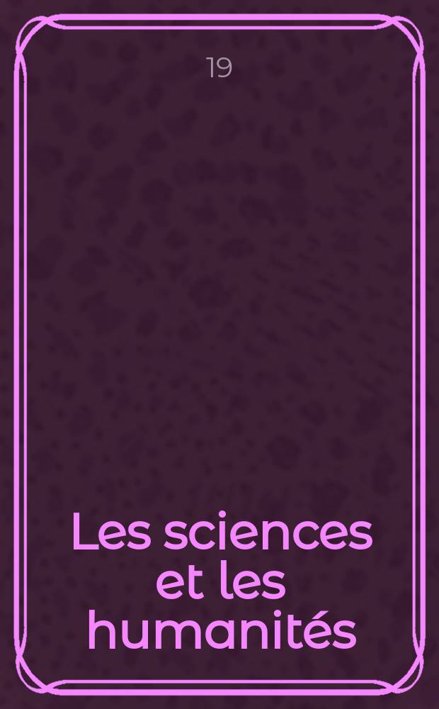 Les sciences et les humanités