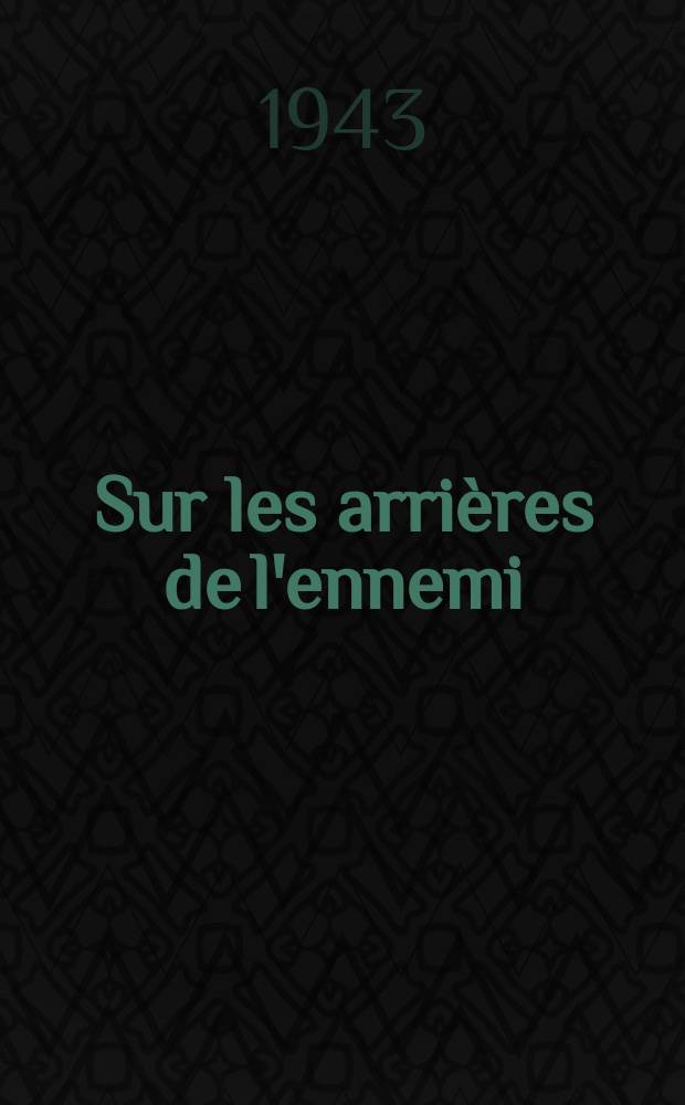 Sur les arrières de l'ennemi : Journal de route d'un correspondant militaire