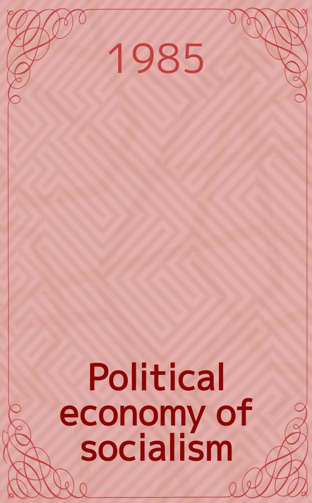 Political economy of socialism
