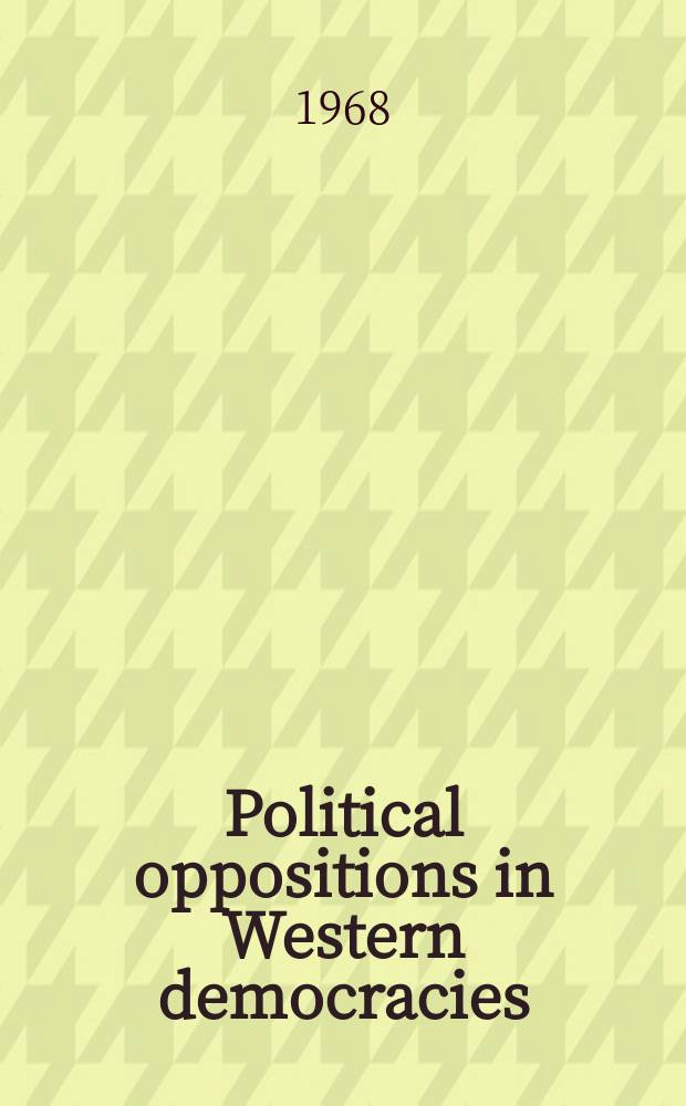 Political oppositions in Western democracies