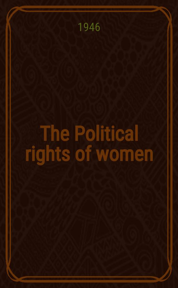 The Political rights of women