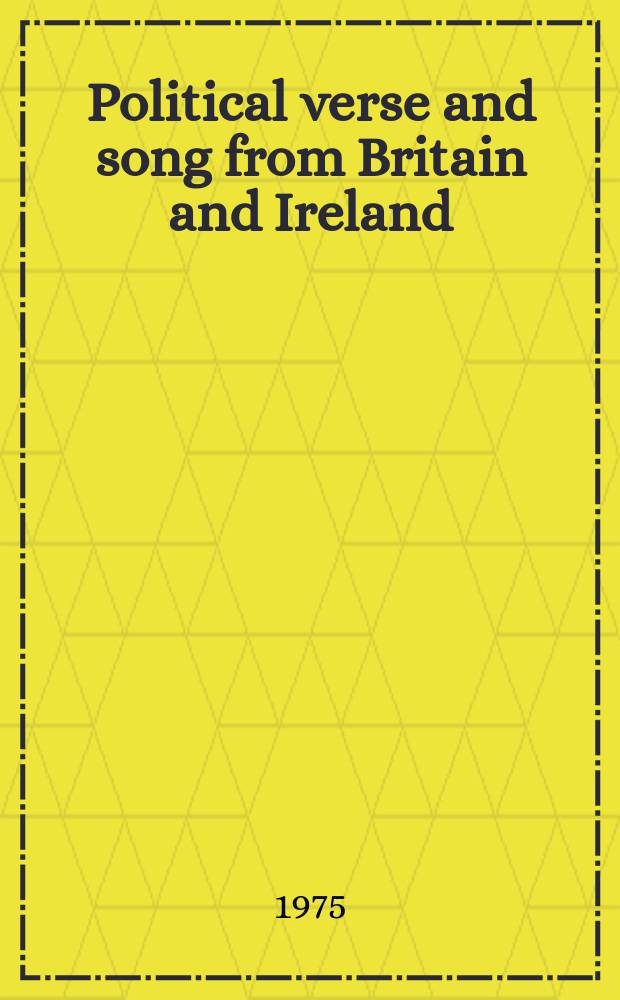 Political verse and song from Britain and Ireland
