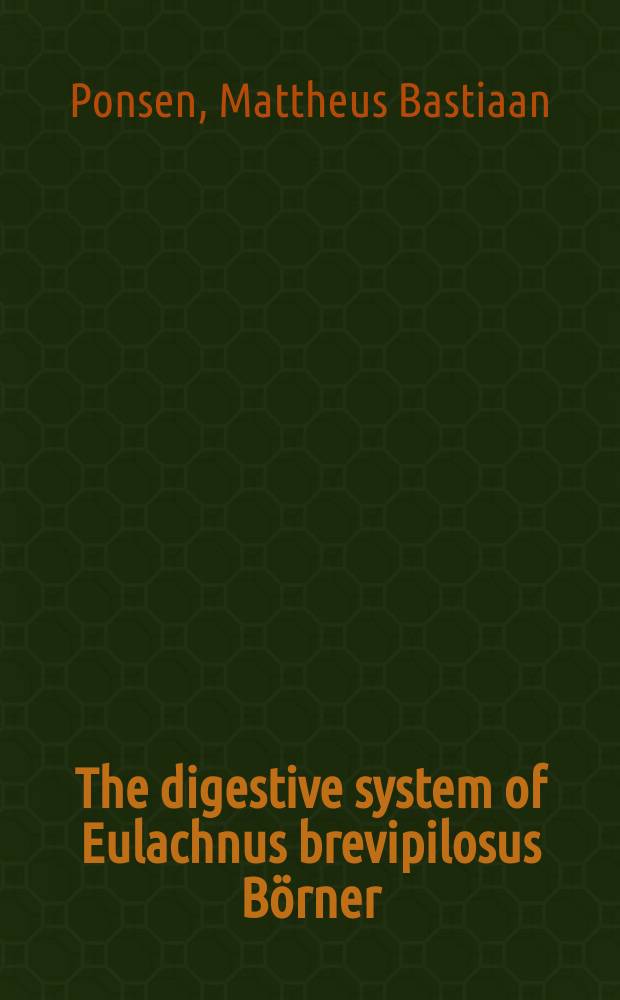 The digestive system of Eulachnus brevipilosus Börner (Homoptera: Aphididae)